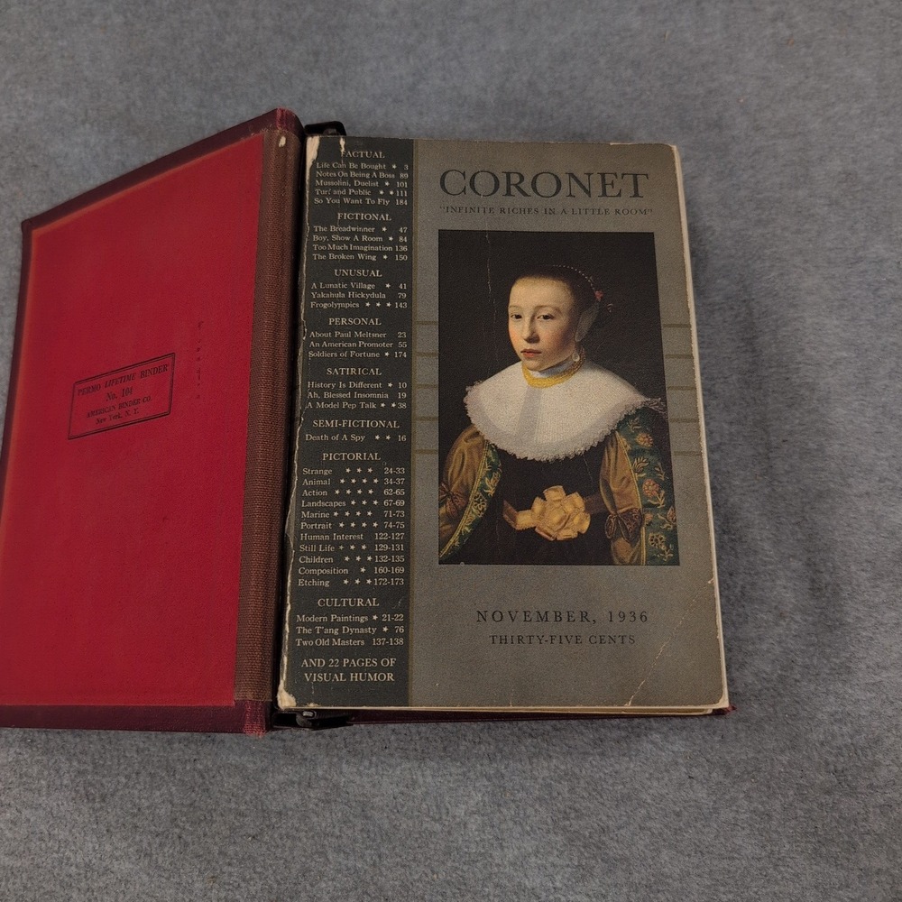 Vintage Nov. 1936 - April 1937 Coronet Bound Magazines Maroon Cloth - Picture 3 of 4